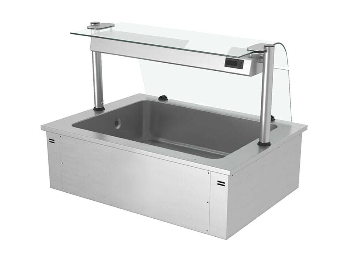 Upotettava jäätelöallas - 1135 mm - 3 GN 1/1-astiaa - 130 l - lasisuojus