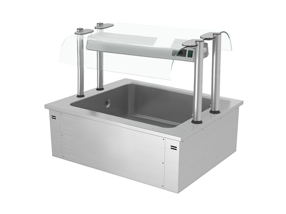 Upotettava jäätelöallas - 800 mm - 2 GN 1/1-astiaa - 90 l - lasisuojus