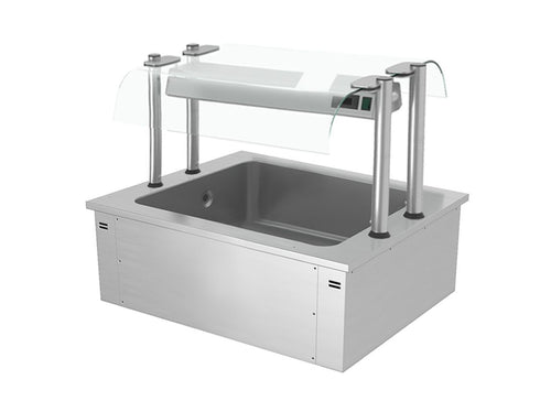 Upotettava jäätelöallas - 800 mm - 2 GN 1/1-astiaa - 90 l - lasisuojus