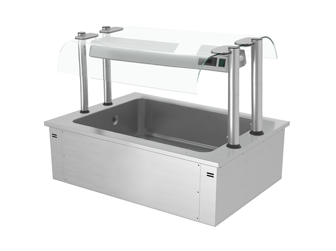 Upotettava jäätelöallas - 1135 mm - 3 GN 1/1-astiaa - 130 l - lasisuojus