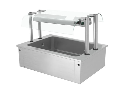 Upotettava jäätelöallas - 1135 mm - 3 GN 1/1-astiaa - 130 l - lasisuojus