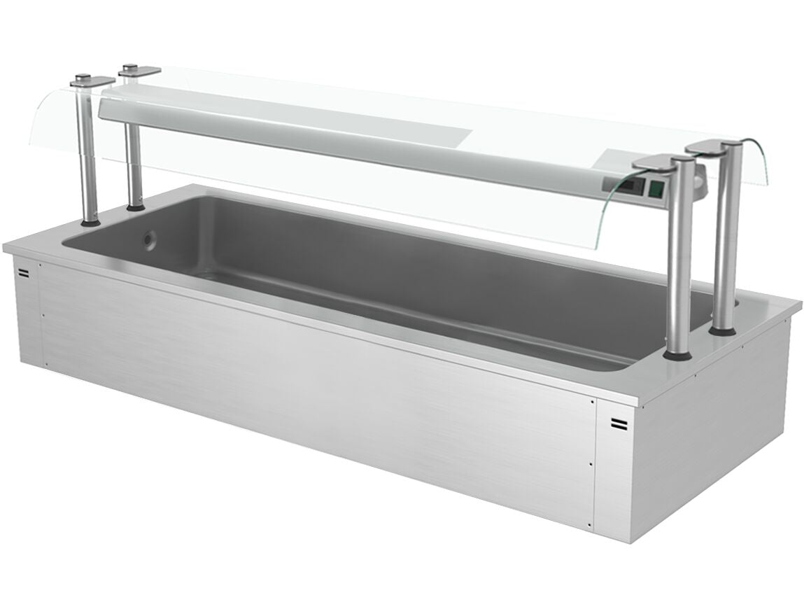 Upotettava jäätelöallas - 2110 mm - 6 GN 1/1-astiaa - 250 l - lasisuojus