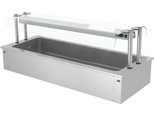 Upotettava jäätelöallas - 2110 mm - 6 GN 1/1-astiaa - 250 l - lasisuojus
