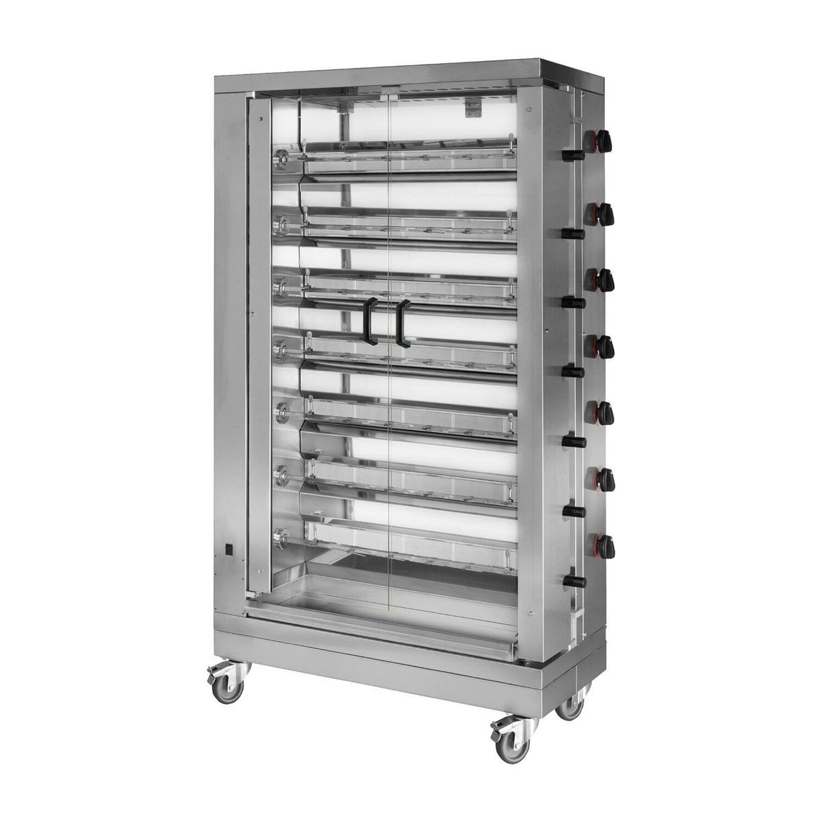 Kanavarrasgrilli - kaasu - 42 kW - 7 varrasta - enintään 42 kanaa varten