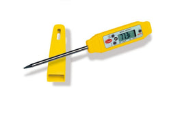 Probe Thermometer - Digital - Stainless Steel - waterproof - with Temperature Alarm - Insertion Depth: 70mm - -40°C to +200°C