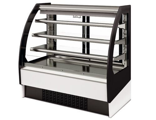 Commercial multideck display fridge - Open front - 1875mm - 548L - with 3 shelves - rear sliding doors - incl. night blind - Black/White