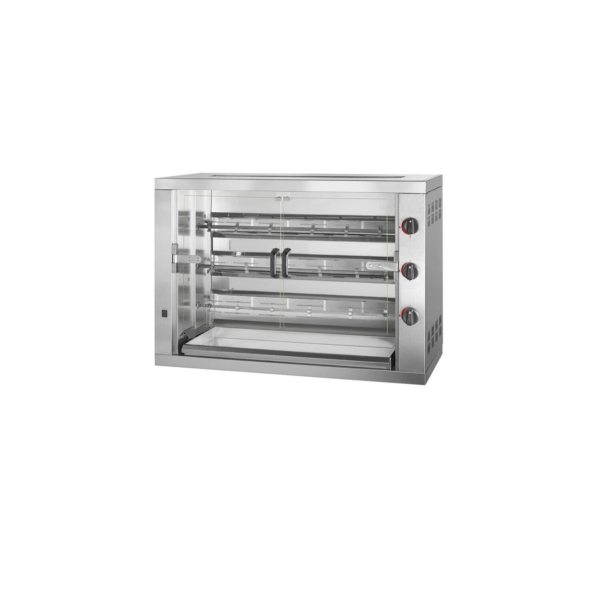 Kanavarrasgrilli - kaasu - 17,7 kW - 3 varrasta - enintään 18 kanaa varten
