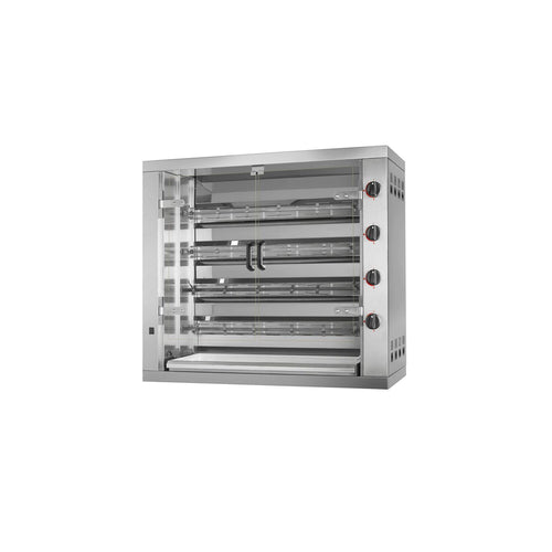 Kanavarrasgrilli - kaasu - 23,6 kW - 4 varrasta - enintään 24 kanaa varten