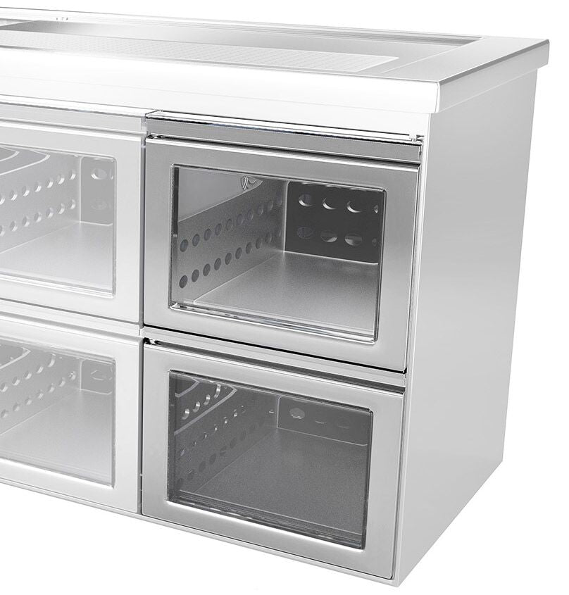Kiinnityssarja / Kiinnitystarvikkeet - 540x610x860 mm - ruostumaton teräs - yhteensopiva BRF, BLF - Sisältö: 2x 1/2 laatikko; teleskooppikiskot krominikkeliterästä; helppo puhdistaa; helppo asennus