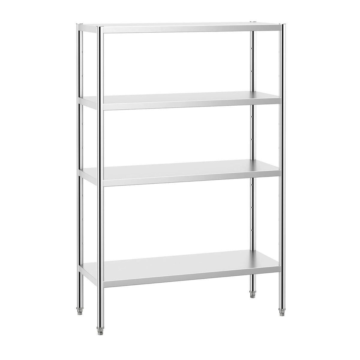 Ruostumaton teräshylly PREMIUM - 1200x500 mm - Syvyys: 500 mm - 4 hyllytasoa (SÄÄDETTÄVÄ) - Kantavuus: 320 kg