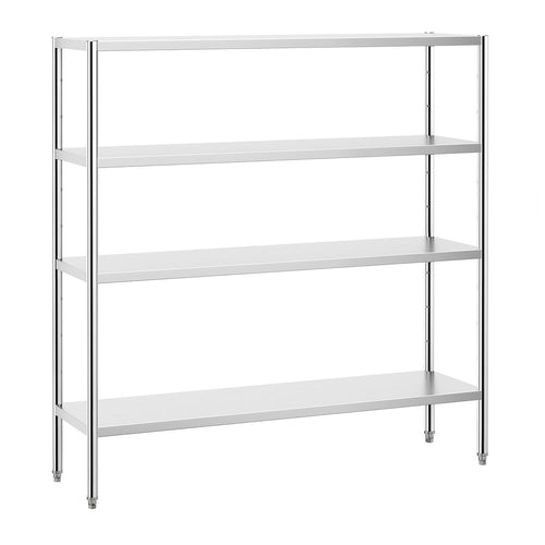 Ruostumaton teräshylly PREMIUM - 1800x500 mm - Syvyys: 500 mm - 4 hyllytasoa (SÄÄDETTÄVÄ) - Kantavuus/taso: 80 kg