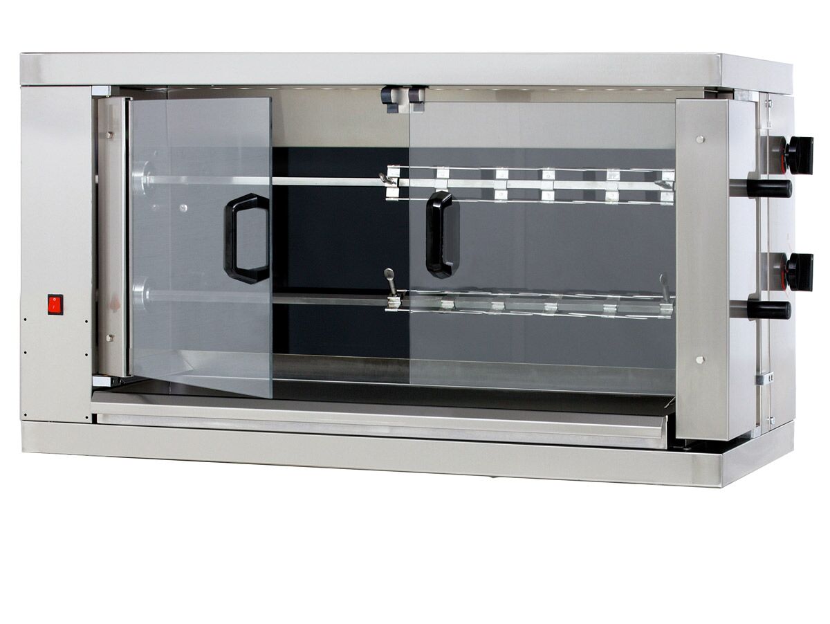 Commercial Electric Chicken Rotisserie Oven - 9.6kW - with 2 Skewers for up to 12 chickens