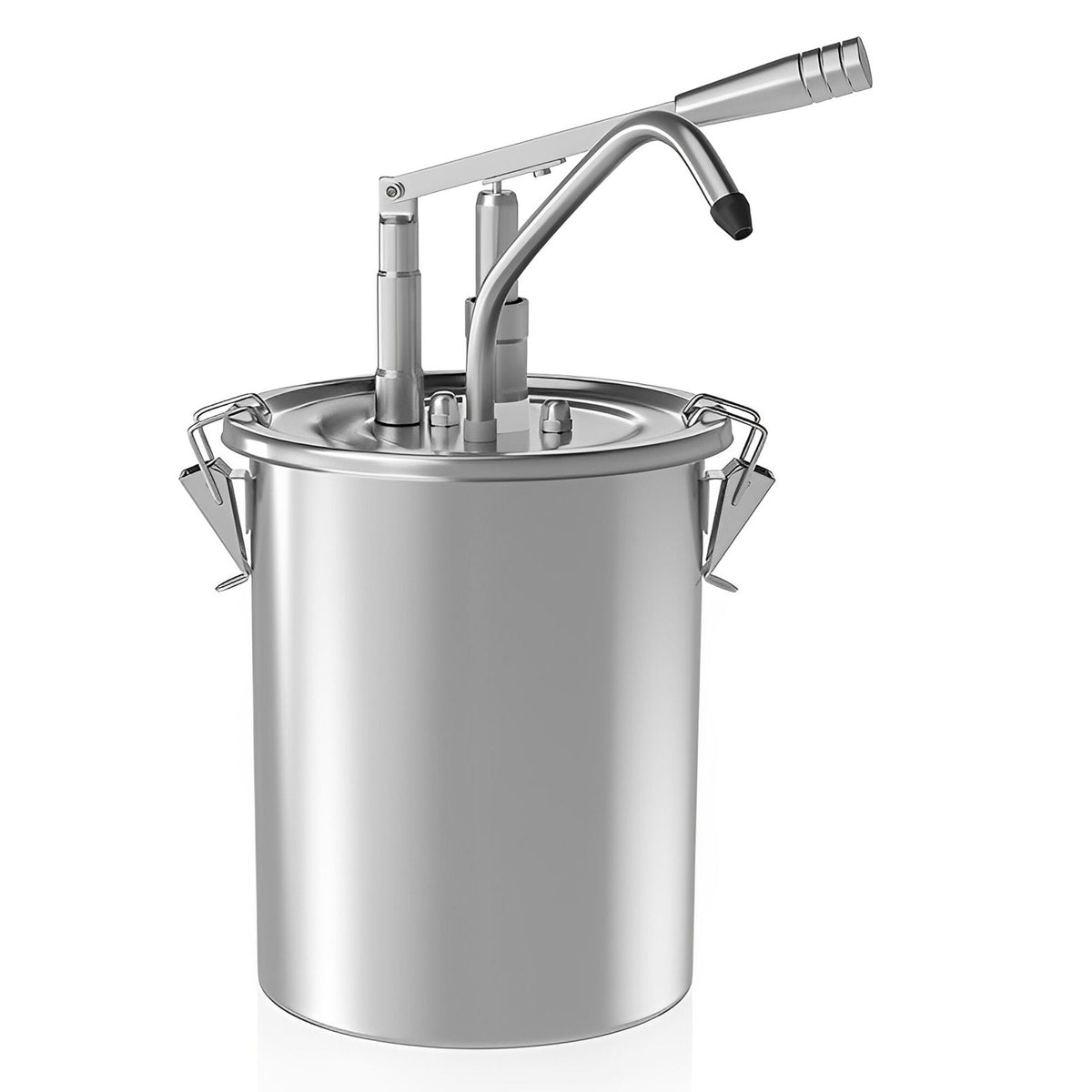 Commercial Sauce Dispenser with Pump - 10 litres - adjustable dose - 40ml per pump - with container - Stainless steel - 265x440mm