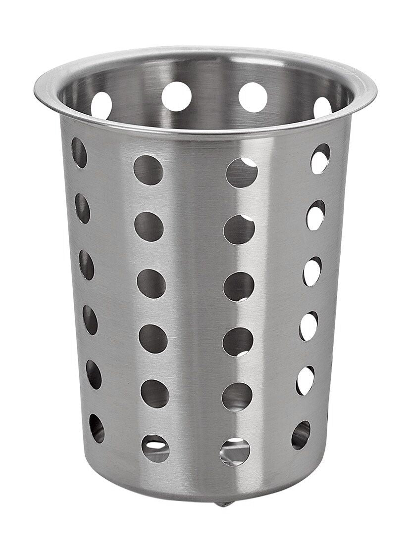 Cutlery Cylinder - Ø 115mm - Height: 135mm - Stainless steel - perforated