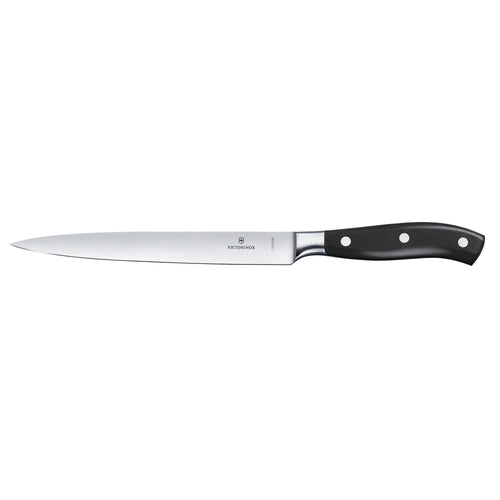 VICTORINOX | Grand Maître Filleting Knife 200 mm – Straight Edge - Black Handle - Stainless Steel Blade