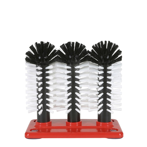 (2 kpl) FUCHS | DELFIN® Lasinen pesuharja - 3x180mm - muovisella pohjalevyllä - 1-2-3