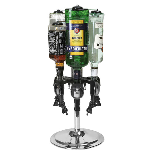 FUCHS | Countertop Rotating Bottle Stand for 6 Bottles - 0.7L to 1L - Chrome-Plated