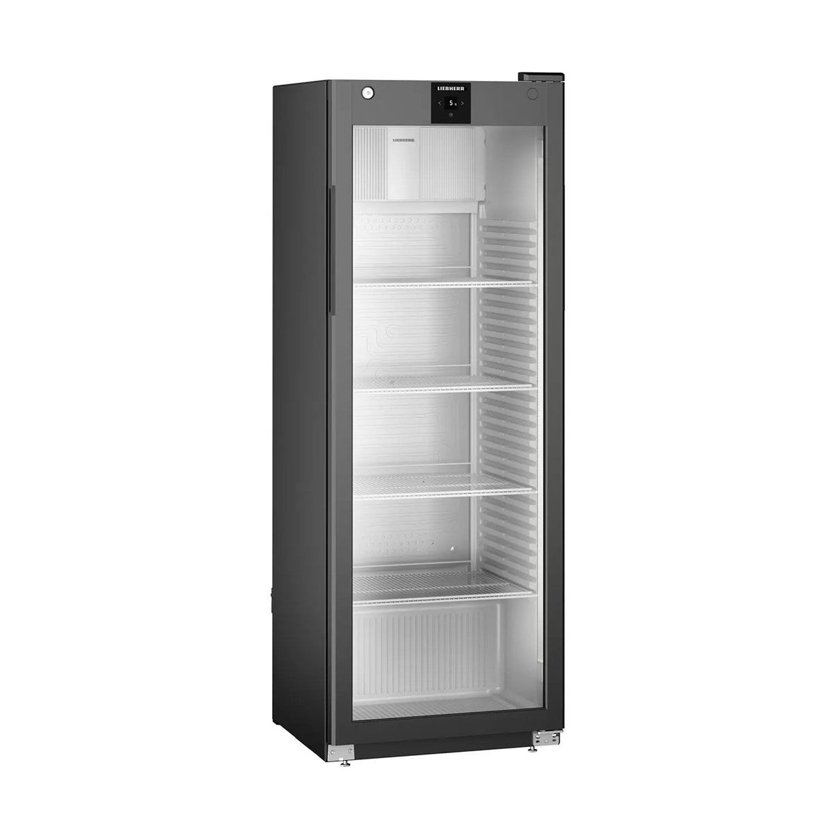 LIEBHERR | Commercial Refrigerator – 347 L - Single Glass Door - Black - -2 to +15 °C