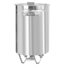 Roska-astia - pyöreä - heilurikansi - poljin - automaattinen kansi - pyörillä - työntökahvat - 95 litraa - 450x450x600 mm - varusteena pyörät, kantokahvat - ruostumaton teräs