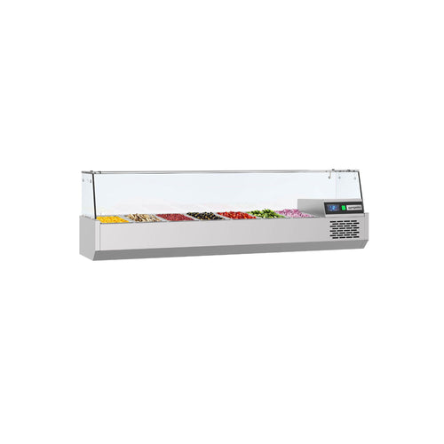 GN-kylmävitriini PREMIUM - 1600x390 mm - 7 GN 1/3-astiaa