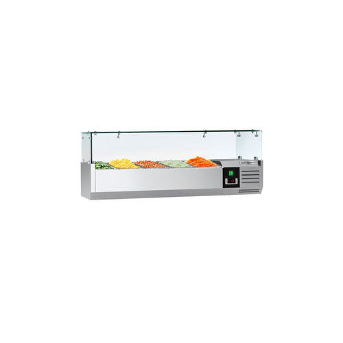 Countertop Prep Well / Refrigerated Topping Unit PREMIUM - 1200x335mm - 5x GN 1/4