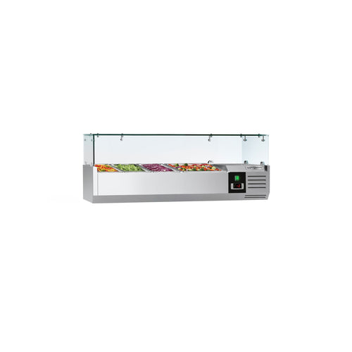 Countertop Prep Well / Refrigerated Topping Unit PREMIUM - 1200x395mm - 3x GN 1/3 & 1x GN 1/2