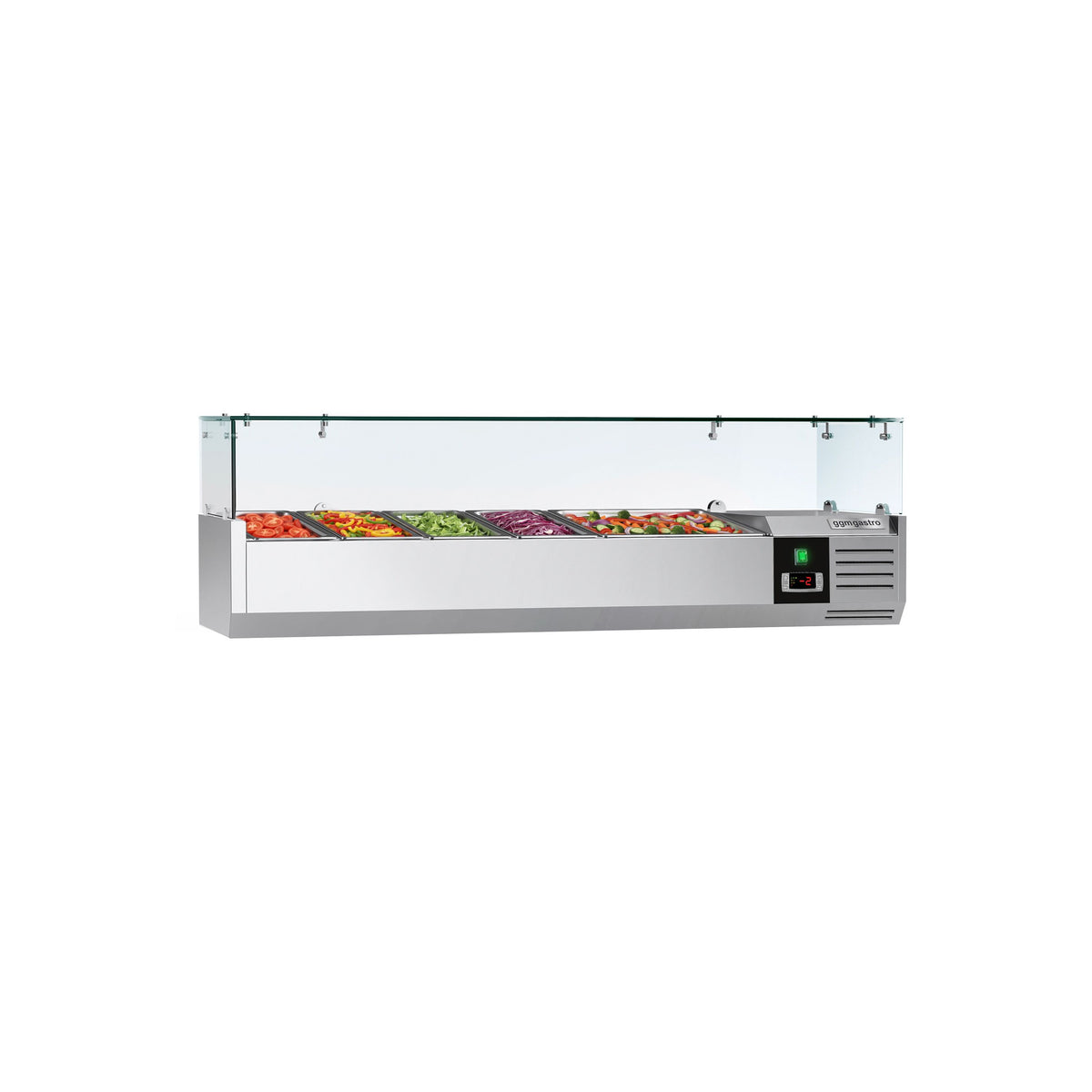GN-kylmävitriini PREMIUM - 1400x395 mm - 6 GN 1/3-astiaa - lasisuojalla