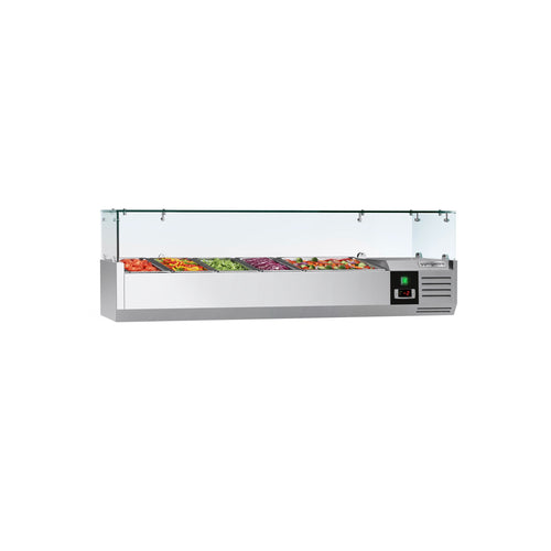 GN-kylmävitriini PREMIUM - 1400x395 mm - 6 GN 1/3-astiaa - lasisuojalla