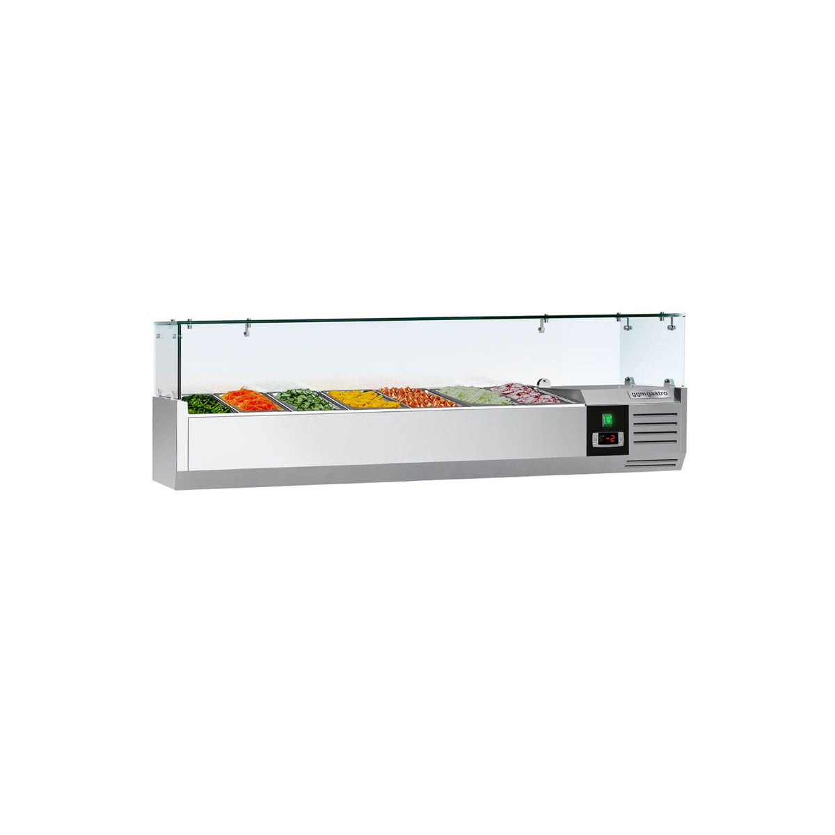 GN-kylmävitriini PREMIUM - 1500x335 mm - 7 GN 1/4-astiaa - lasisuojalla