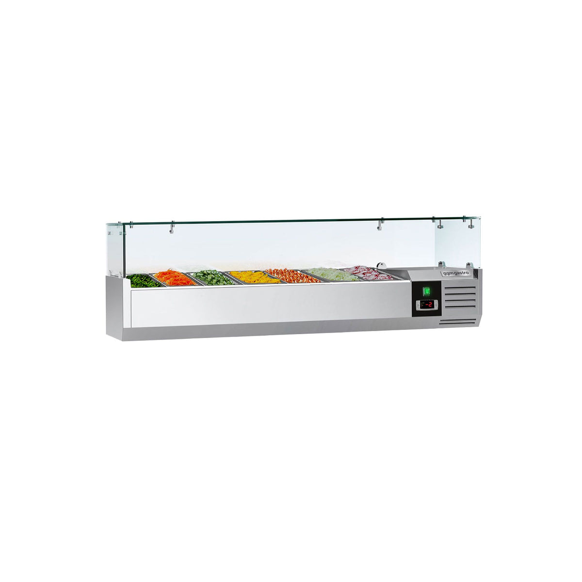GN-kylmävitriini PREMIUM - 1600x395 mm - 7 GN 1/3-astiaa - lasisuojalla