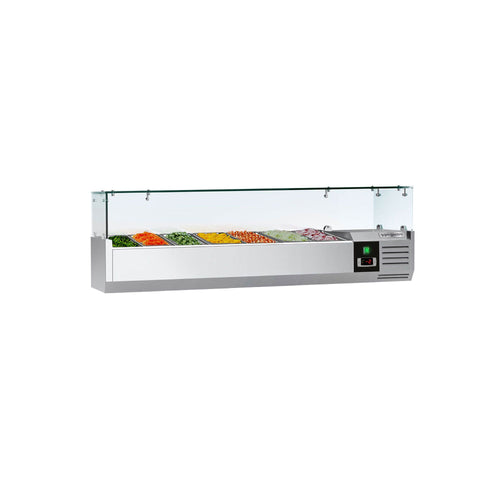 Countertop Prep Well / Refrigerated Topping Unit PREMIUM - 1600x395mm - 7x GN 1/3
