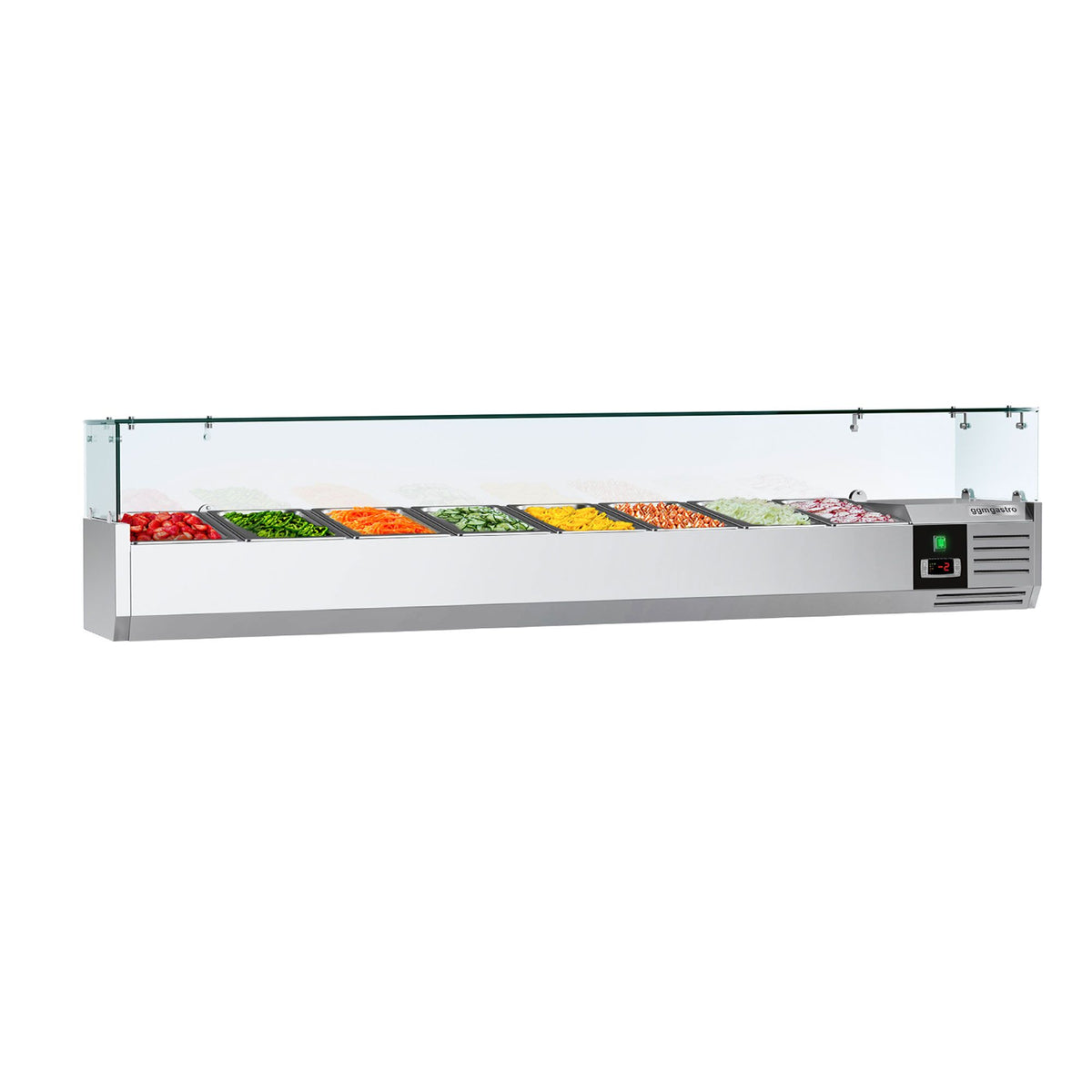 Countertop Prep Well / Refrigerated Topping Unit PREMIUM - 1800x395mm - 8x GN 1/3