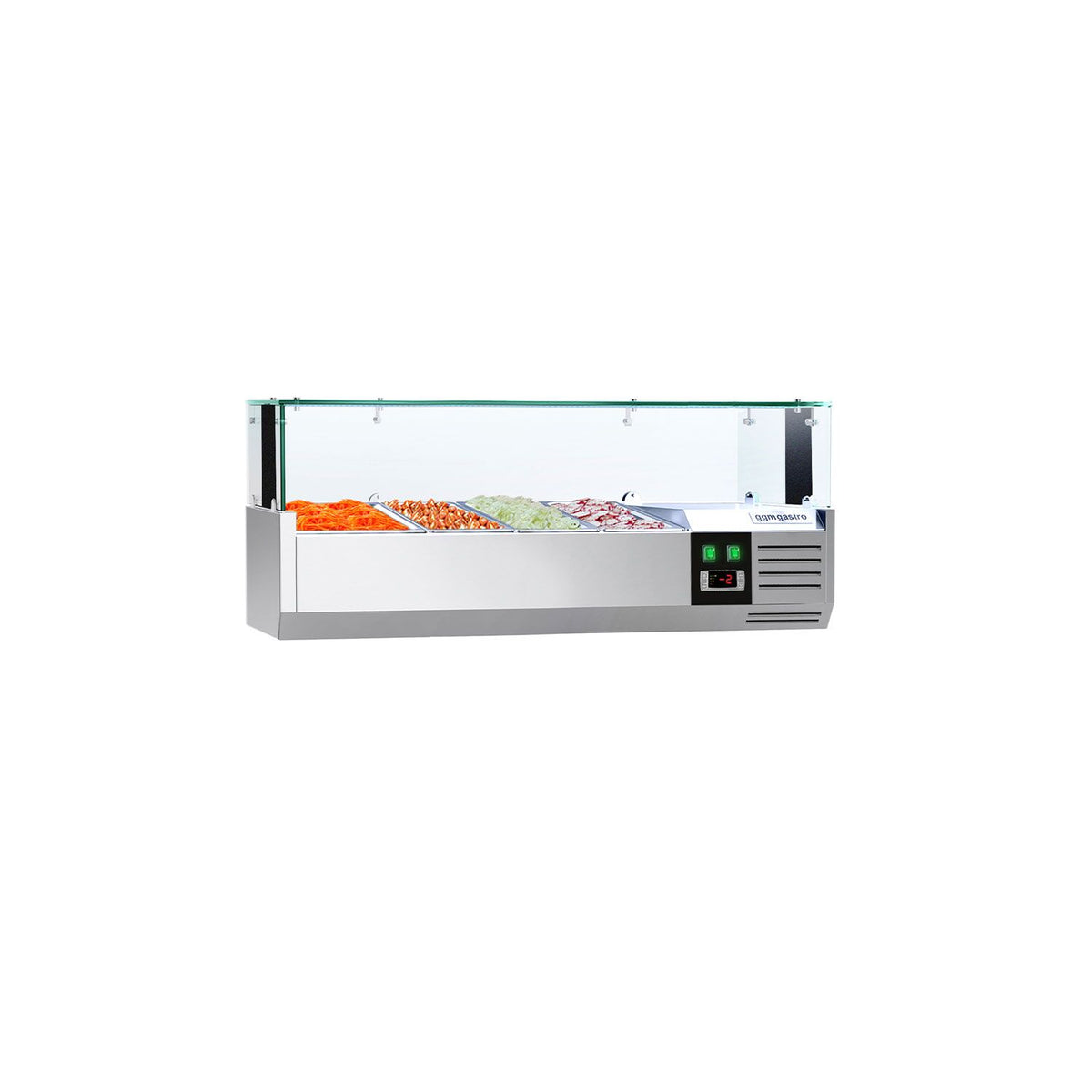 GN-kylmävitriini PREMIUM - LED-valaistuksella - 1200x395 mm - 4 GN 1/3-astiaa - lasisuojalla