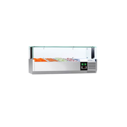 GN-kylmävitriini PREMIUM - LED-valaistuksella - 1200x395 mm - 4 GN 1/3-astiaa - lasisuojalla