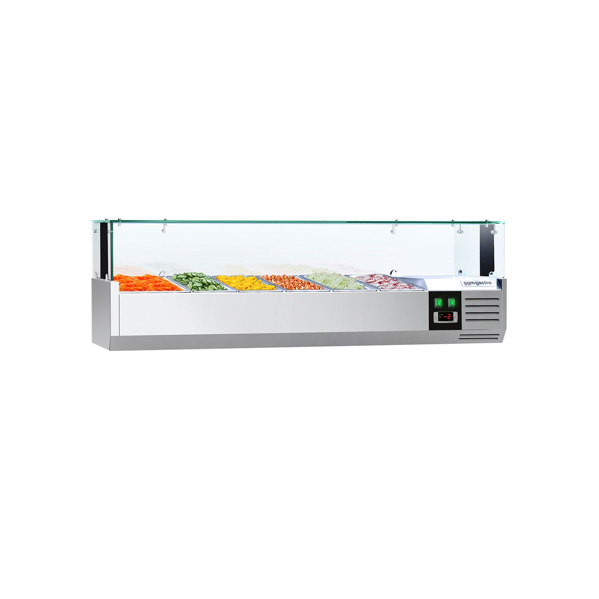 Countertop Prep Well / Refrigerated Topping Unit PREMIUM - with LED Lighting - 1500x395mm - 5x GN 1/3 + 1x GN 1/2