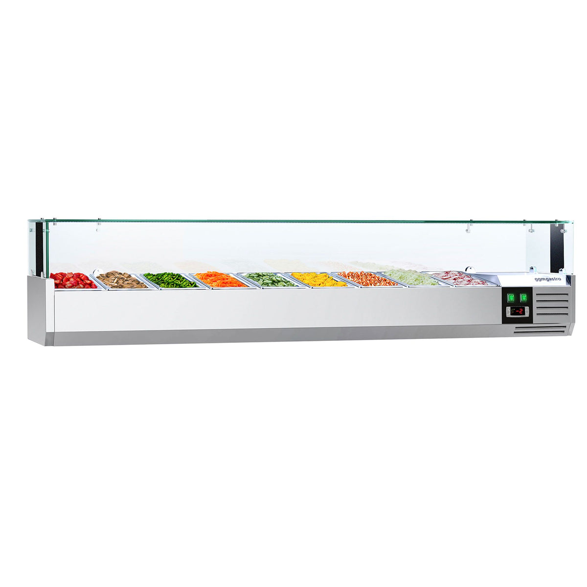 Countertop Prep Well / Refrigerated Topping Unit PREMIUM - with LED Lighting - 2000x395mm - 9x GN 1/3