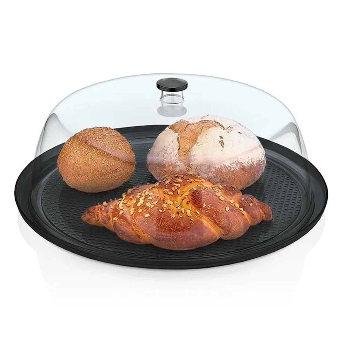 Pöytävitriini - Rund - 390x390 mm - Korkeus: 150 mm - pyöreä - sisältää: tarjotin, kupu - polykarbonaatti