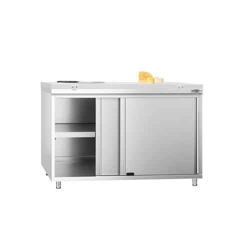 RST-työkaappi PREMIUM - 1200x600 mm - 2 liukuovea - sis. leikkuulauta Valkoinen