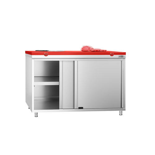 RST-työkaappi PREMIUM - 1200x700 mm - 2 liukuovea - sis. leikkuulauta Punainen