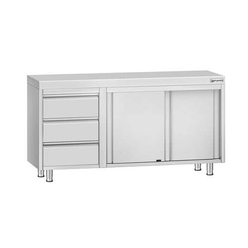 RST-työkaappi ECO - 1400x600 mm - 3 vetolaatikkoa vasemmalla, liukuovet