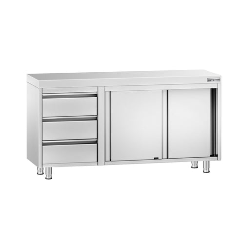 RST-työkaappi PREMIUM - 1400x600 mm - 3 vetolaatikkoa vasemmalla, liukuovet