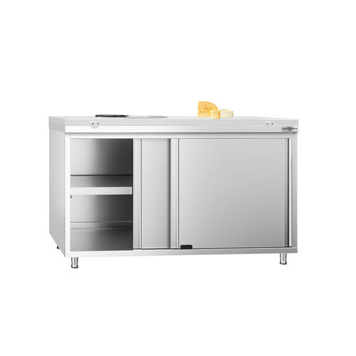RST-työkaappi PREMIUM - 1400x600 mm - 2 liukuovea - sis. leikkuulauta Valkoinen