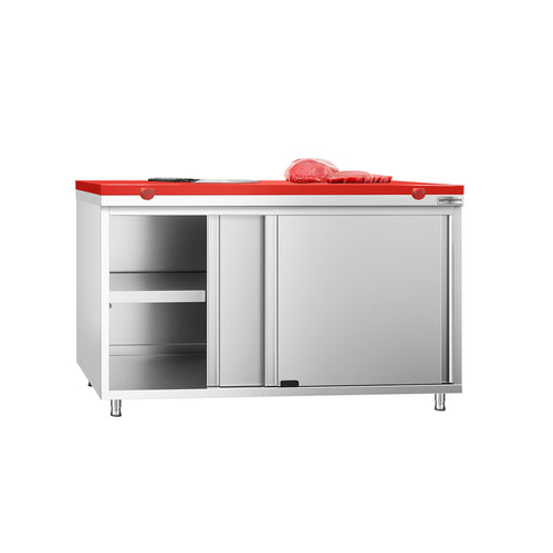 RST-työkaappi PREMIUM - 1400x700 mm - 2 liukuovea - sis. leikkuulauta Punainen