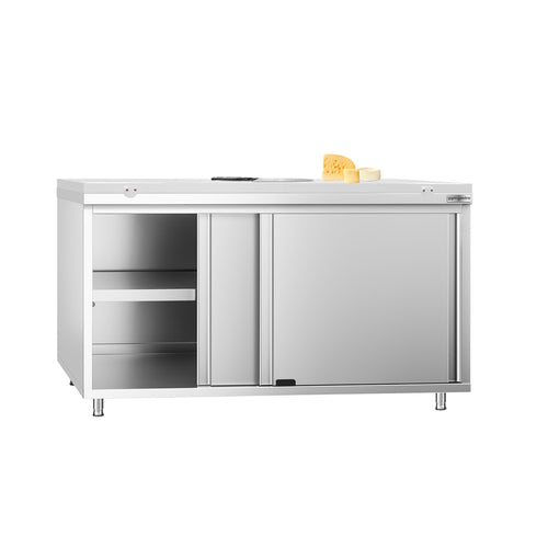 RST-työkaappi PREMIUM - 1600x700 mm - 2 liukuovea - sis. leikkuulauta Valkoinen