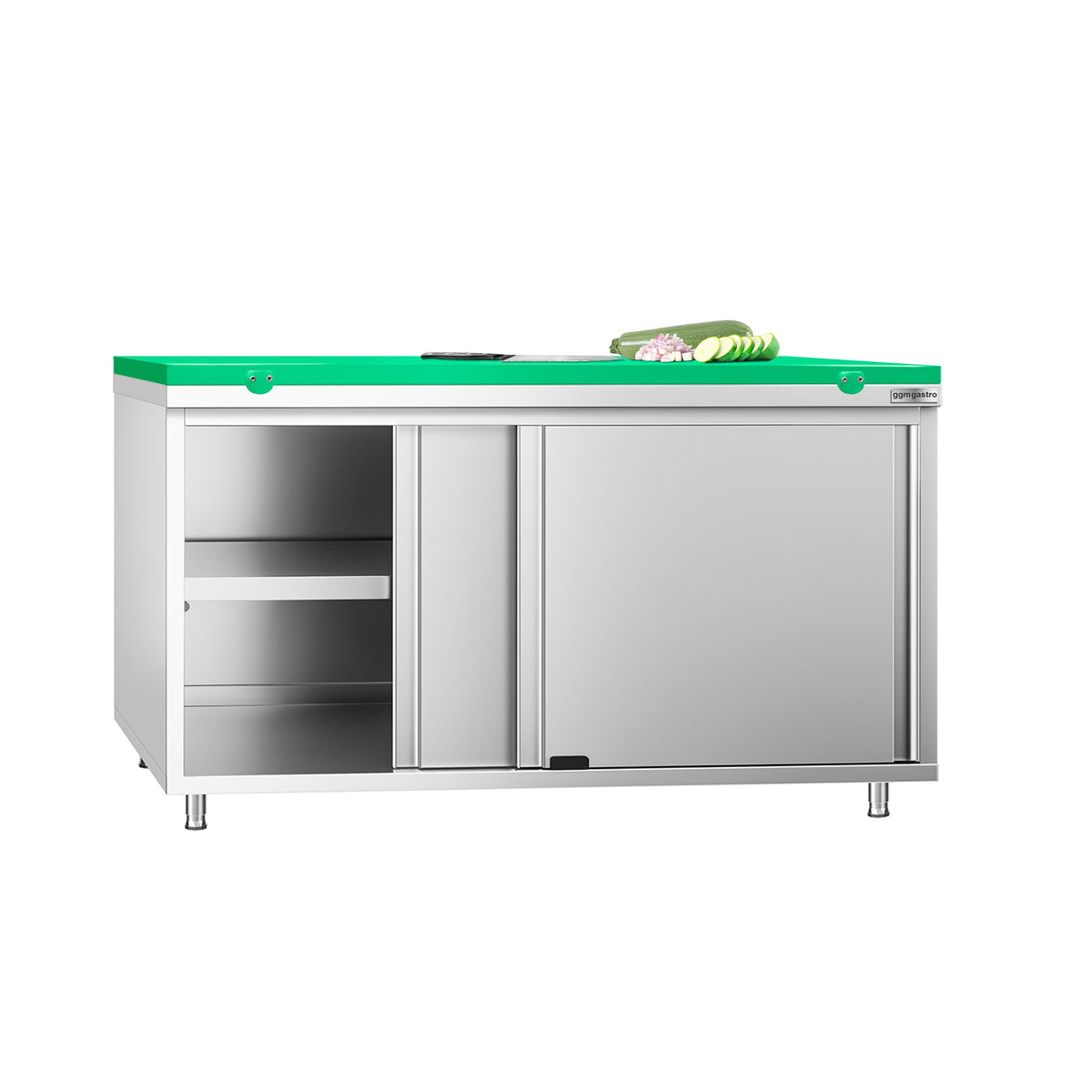 RST-työkaappi PREMIUM - 1600x600 mm - 2 liukuovea - sis. leikkuulauta Vihreä