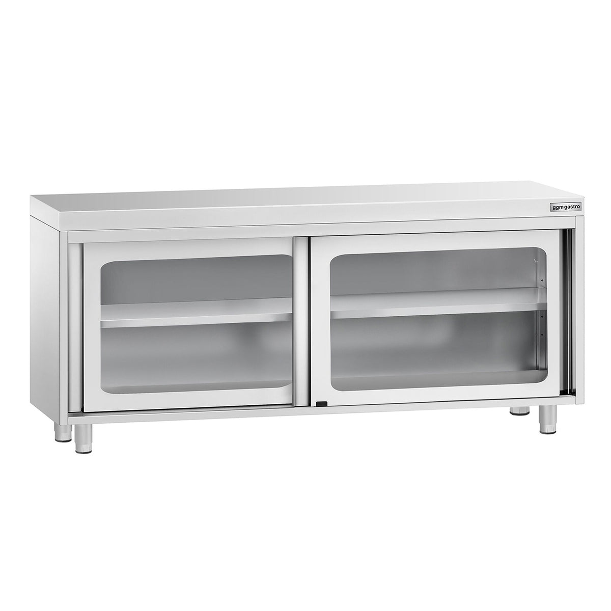 Stainless Steel Floor Cupboard PREMIUM - 1800x700mm - with Glass Sliding Doors