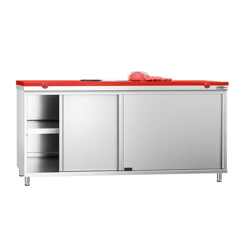 RST-työkaappi PREMIUM - 1800x600 mm - 2 liukuovea - sis. leikkuulauta Punainen