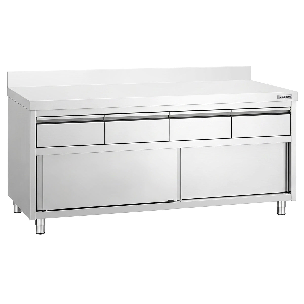 RST-työkaappi PREMIUM – 2000 x 600 mm – reunus – 4 laatikkoa ja liukuovi