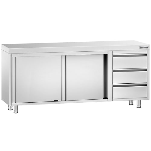 RST-työkaappi PREMIUM - 2000x600 mm - 3 vetolaatikkoa oikealla, liukuovet