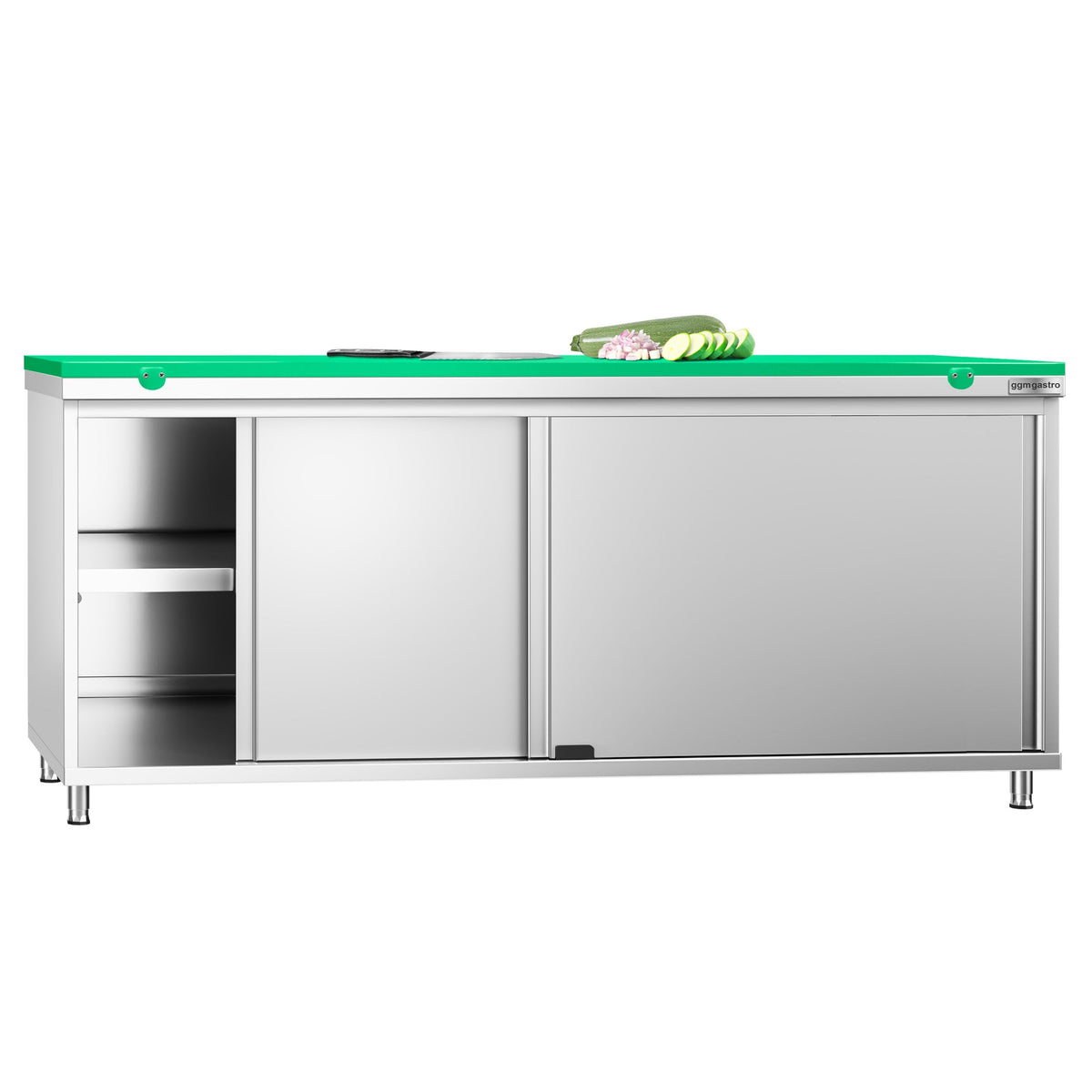 RST-työkaappi PREMIUM - 2000x700 mm - 2 liukuovea - sis. leikkuulauta Vihreä